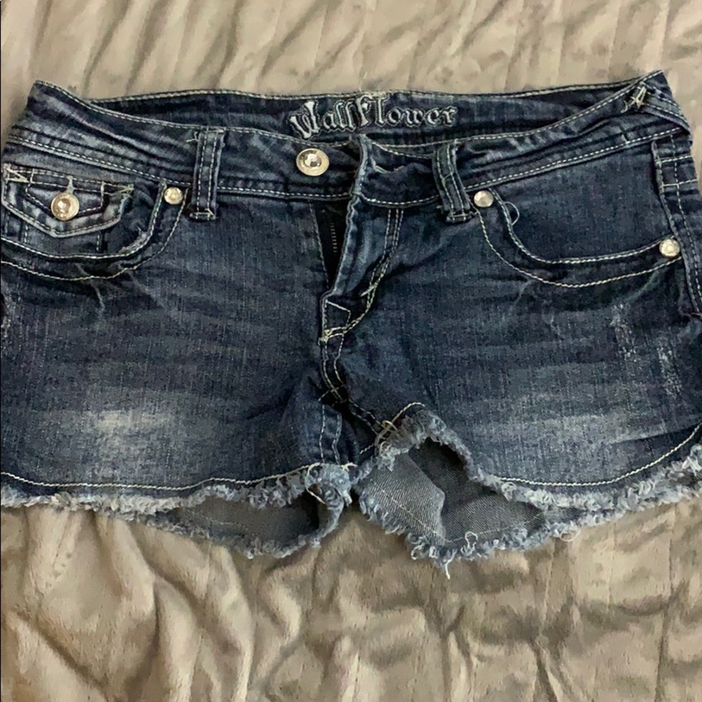 American Flag Sequin Jean Shorts